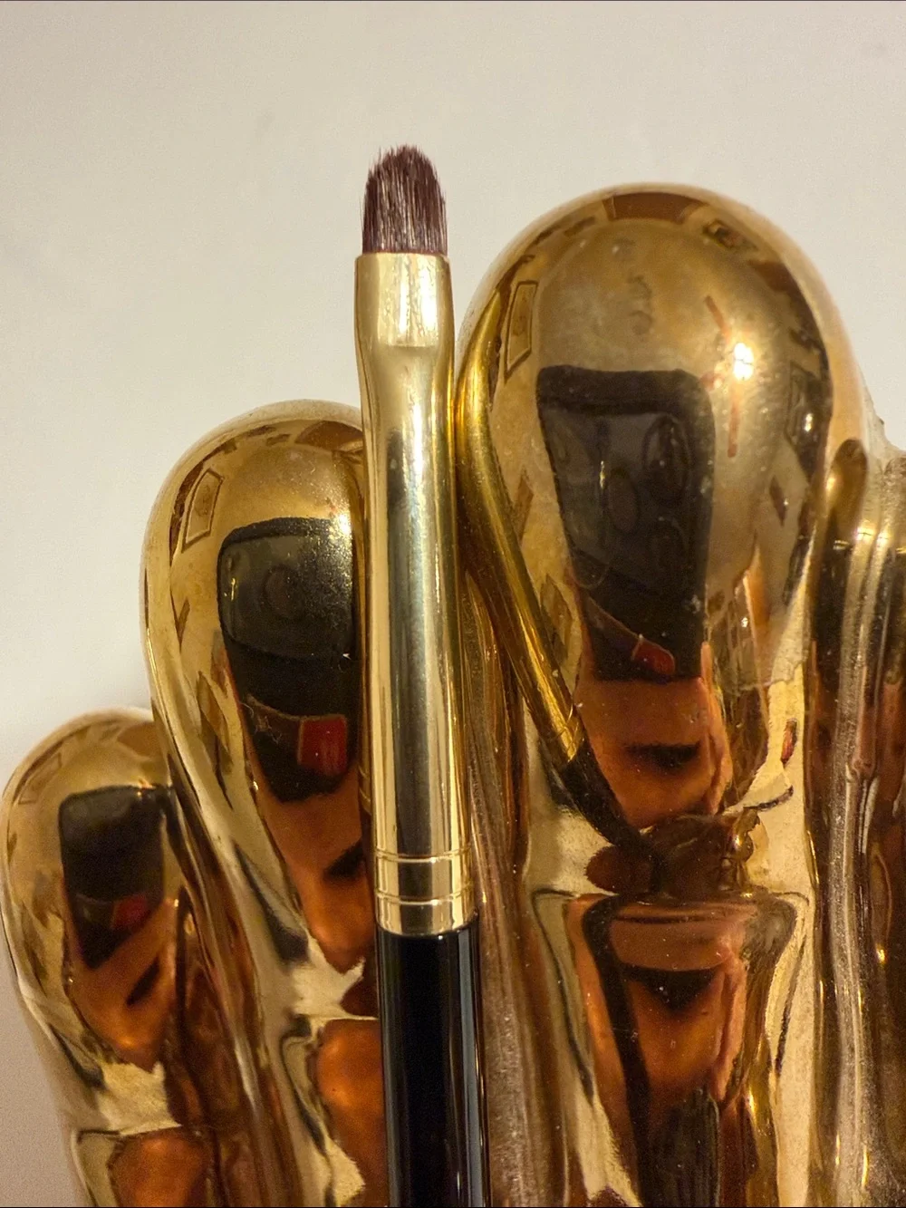 CHANEL Vintage Pinceau Paupieres #4 Shadow/Liner Brush with Gold Ferrule NWOT